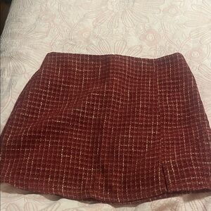 Altar'd State Burgundy Tweed Mini Skirt